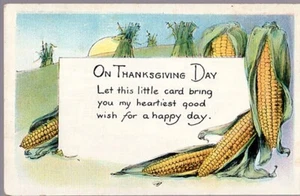 Thanksgiving Day postcard linen finish new unmailed Corn in the field - Picture 1 of 2