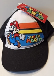 NWT Nintendo black childs' Super Mario cap hat w/hook and loop closure - Picture 1 of 3