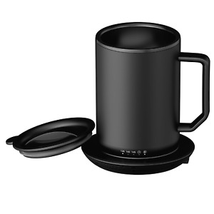 12oz. Stainless Steel Self Heating Coffee Mug with Lid, 3.5" x 3.5" x 5"