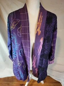 Wild Thing Wild Womans gorgeous lagenlook patchwork jacket Purple Size S/m - Picture 1 of 6