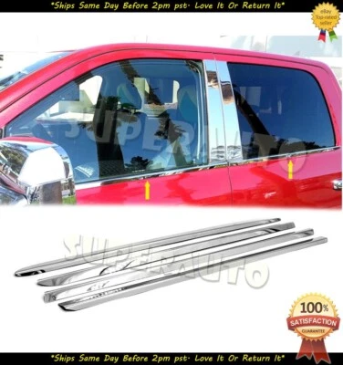 Alféizares de ventana de acero inoxidable pulido para RAM 2500+3500 2009-2023 doble cabina de 4 puertas Foto 1 de 2