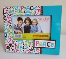Your Zone Picture Frame 4" x 6" Peace Symbol Love Hippie Decor