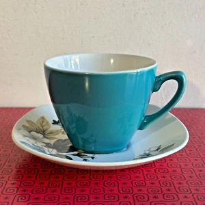 Taza y platillo Midwinter Stylecraft años 60 forma de moda MCM - Imagen 1 de 7