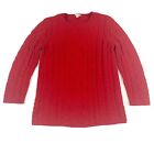 J Jill Womens Cable Knit Red Sweater Size Small