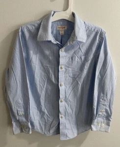 Dress Shirt Checkered Long Sleeve Button Down - Cat Jack Blue /White XS(4/5) - Picture 1 of 5