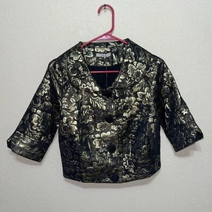 DARLING Black gold Floral Cropped Jacket sz S NEW - Picture 1 of 6