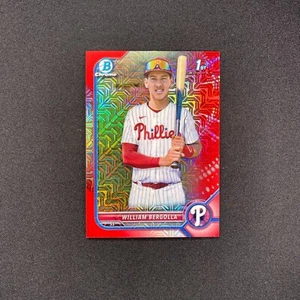 2022 Bowman Chrome William Bergolla 1st /5 Red Mojo Refractor BCP-159 - Picture 1 of 8