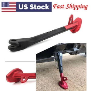 CNC MotorcycleSingle Side Stand Leg Kickstand Supporter Black+Red 250MM - Picture 1 of 13