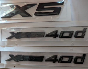 To Fit BMW Xdrive 40d 2X Badge Badges In Gloss Black. For X5 - Picture 1 of 6