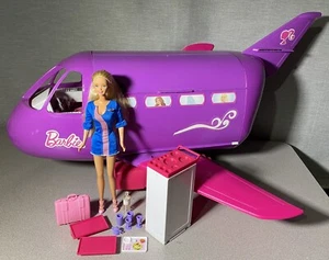 Vintage 1999 Mattel Barbie Purple Passport Glamour Vacation Jet Airplane - Picture 1 of 12