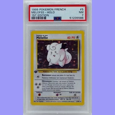 Pokemon 1st Edition Base Set French Clefairy (Mélofée) Holo #5 PSA 7 NEAR MINT - Image 1 of 4