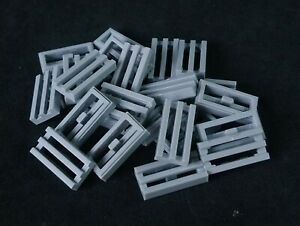 Lego Tile with Grill 1x2, Grooved [2412b] Bright Grey x12