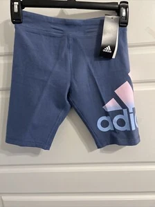 Adidas Girls' AH4348 Shorts size M (10/12) Color Blue/pink - Picture 1 of 2
