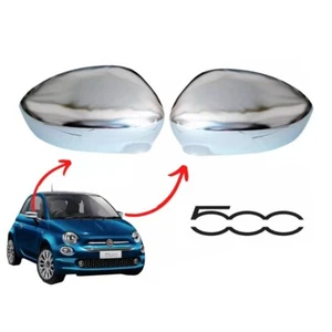 COPPIA CALOTTE CROMATE SPECCHIO RETROVISORE FIAT 500 C ABARTH CALOTTA LUCIDA - Foto 1 di 3