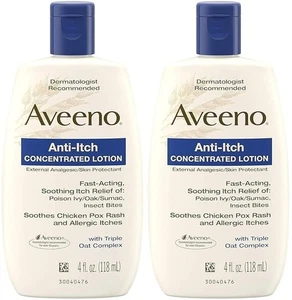 ( LOT OF 2 ) Aveeno Anti-Itch CONCENTRATED LOTION 4 fl oz / 118 mL • EXP : 10/26 - Picture 1 of 2