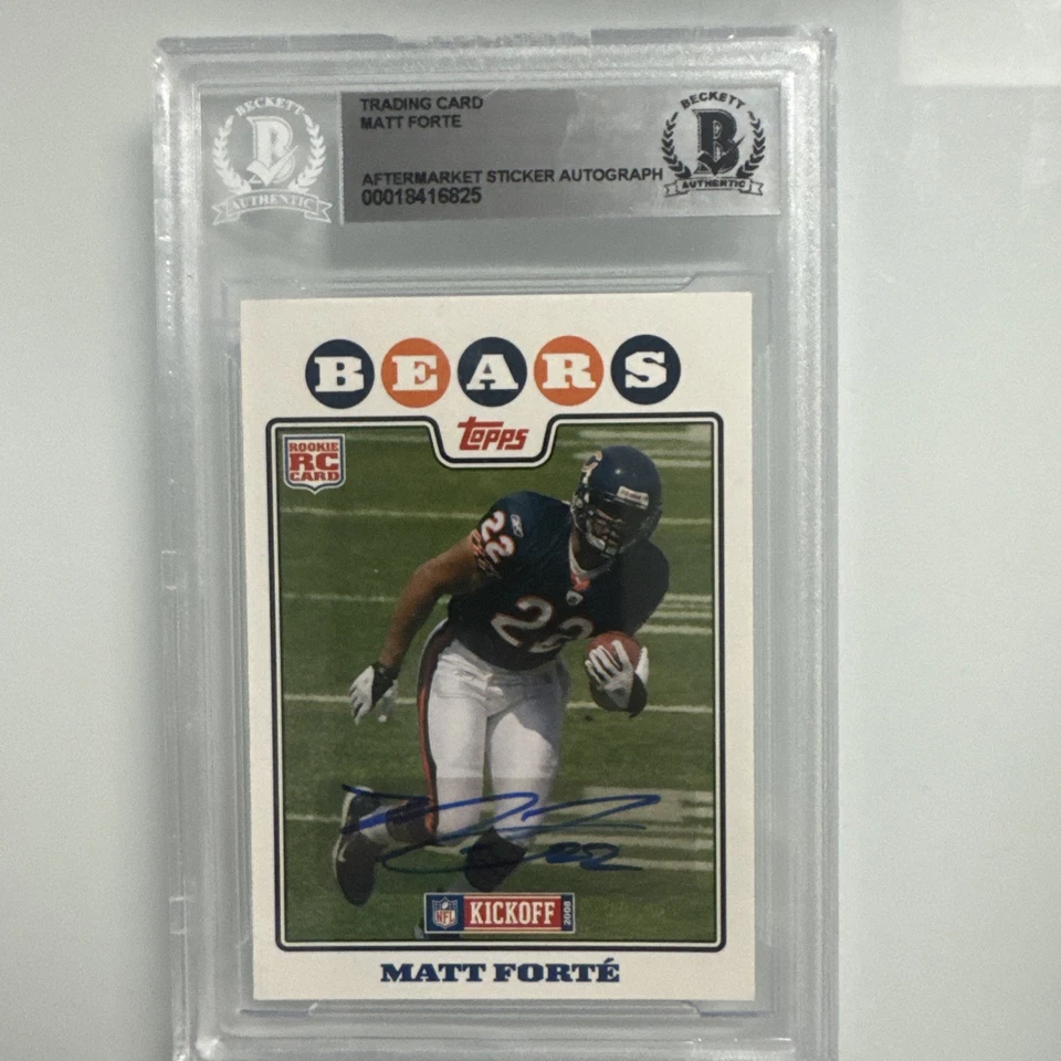 2008 Topps Matt Forte Auto Autograph Becket BGGS Bears - Image 1 of 2