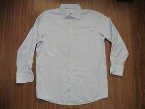 Eton Contemporary Dress Shirt Men's Size 44 17.5 Blue Button Up Long Sleeve - Picture 1 of 15