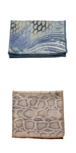 Paquete de 2 paños de limpieza de microfibra Calabria marrón/azul amarillo estampado de piel de serpiente - Imagen 1 de 7