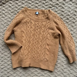 J.Crew Women’s Gold Mustard Yellow Cable Knit Sweater Wool Alpaca Size Large L - Picture 1 of 3