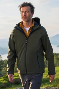 Mountain Warehouse Exodus Mens Softshell Jacket Lightweight Hooded Coat - Picture 1 of 149