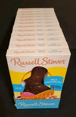12 Russell Stover Solid Milk Chocolate Bunny Rabbits 3oz,  *Free Shipping* - Image 1 of 4