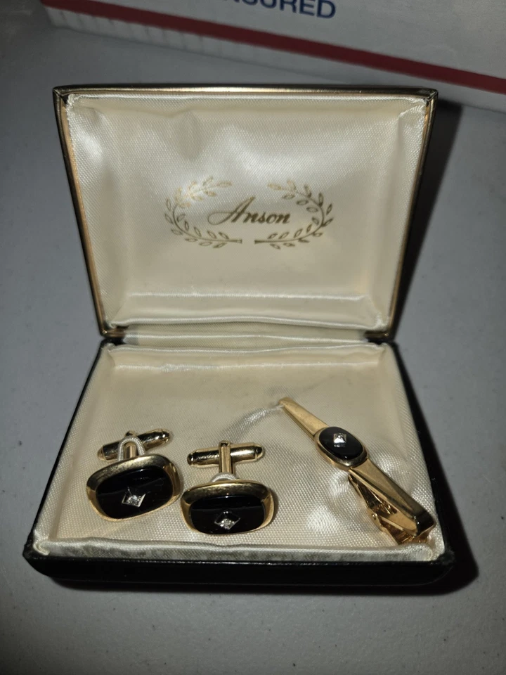 Juego de tachuelas y gemelos vintage Anson Foto 1 de 2