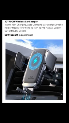 Soporte Cargador Coche Inalámbrico JoyRoom para Teléfono - Totalmente Nuevo en Caja Foto 1 de 4