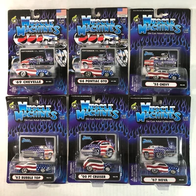 Muscle Machines September 11 Stars & Stripes Cars Lot Of 6 69 Chevelle Nova GTO - Image 1 of 4