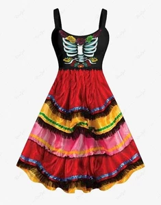 Halloween Costume Day of the Dead Dia de Los Muertos 6D Print 6x US 24 Floral - Picture 1 of 4