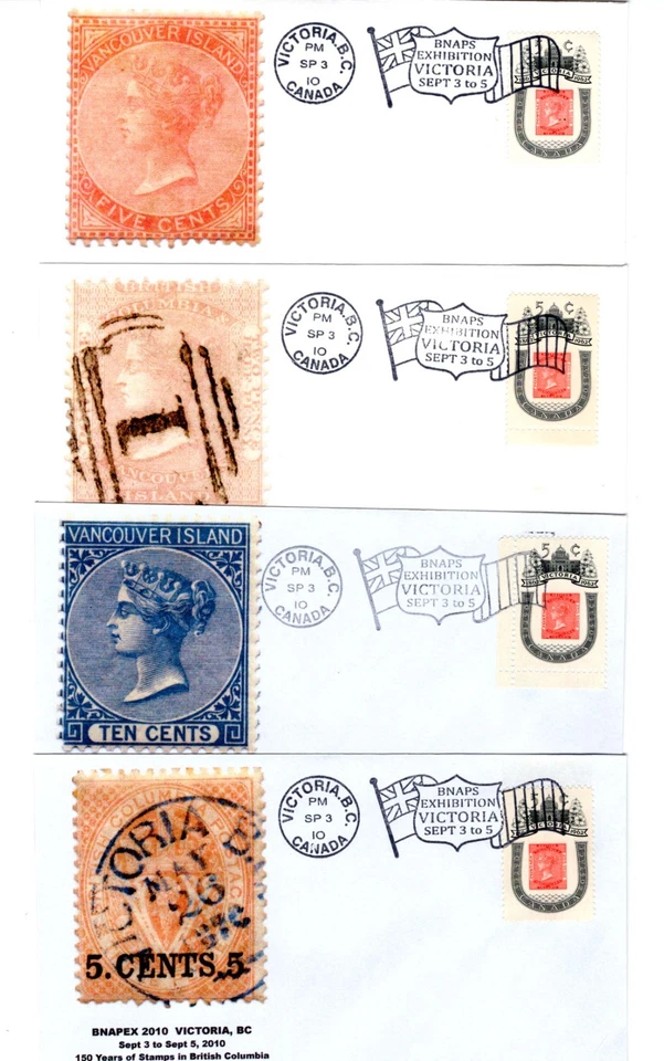 H487 Canadá BC Columbia Británica - Victoria 2010 BNAPS Stamp Show - Cubiertas de bandera Foto 1 de 1
