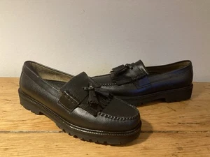 G H Bass Weejuns Black Tassel Loafers Shoes Size 8 / 42 New without Box - Picture 1 of 7
