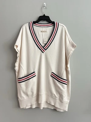 Nuevo We The Free People M Hiedra Pullover Chaleco Sudadera Rayas Otoño Capa Marfil Foto 1 de 4