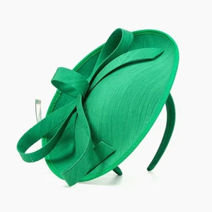 Green Fascinators Hats With Bow Tea Party Derby Cocktail Church Hat For Women - Picture 1 of 6