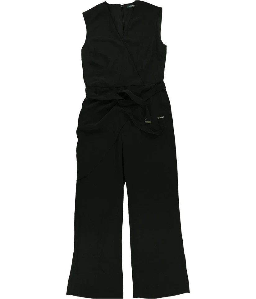 Mono Ralph Lauren para mujer imitación envoltura, negro, 8 Foto 1 de 1
