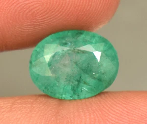 5.00 Ct Natural Emerald Zambian Oval Faceted Oval Cut Loose Certified Gemstone - Picture 1 of 5