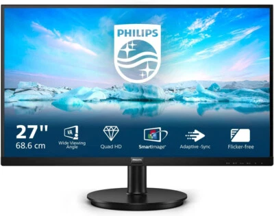 Philips V-Line 275V8LA 27" QHD VA Monitor 275V8LA/00 2560 x 1440 4ms HDMI 1.4 - Image 1 of 4