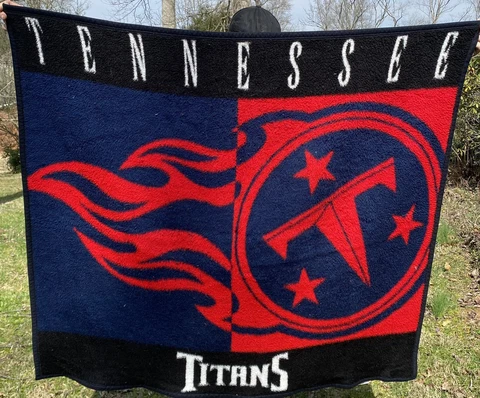 Biederlack Tennessee Titans NFL Team Throw Blanket Made in the USA 48x52 Cover