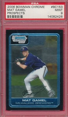 CHROME PSA 9 MINT MAT GAMEL ROOKIE 2006 PROSPECT #BC153 BOWMAN GRADED MLB *TPHLC - Image 1 of 2