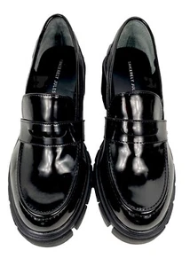 Sincerely Jules Dylan Black Patent Leather Chunky Loafers Shoes Size 9 - Picture 1 of 8