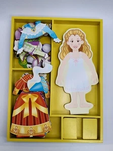 Melissa & Doug Magnetic Dress-up Princess Wood Doll Stand 7 Outfits Complete - Picture 1 of 12