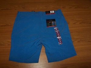 Size 34 Mens Greg Norman performance Fabric Golf Shorts (Blue) - Picture 1 of 4