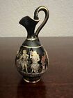 Vintage Porcelain Black & 24K Gold Cyprus Vase Urn Greece 4”