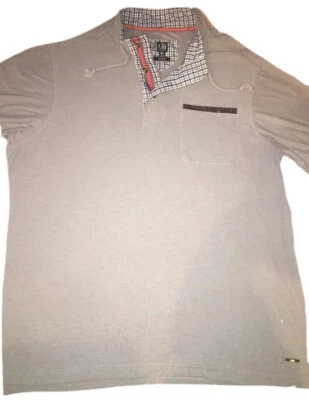 CAVI Men's Size X Large Polo 2 Button Pallet W Plaid Draw String Collar Shirt - Image 1 of 4