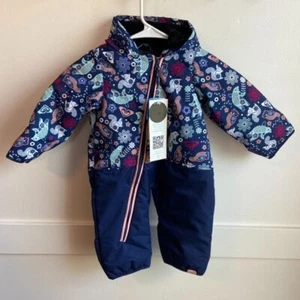 NWT Roxy Medieval Blue Neo Infant Girls' Rose Snow Jumpsuit 3-6 Months - Picture 1 of 8