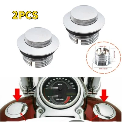 For Harley Softail FXST Flush Mount Pop Up Fuel Tank Gas Cap Vented Left & Right Foto 1 de 4