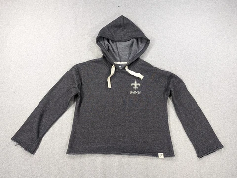 New Orleans Saints Sweater Womens Small Gray Hoodie Sweatshirt Fleece Football Cover
