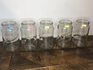 Kerr Glass Mfg Co Economy Jar Clear Wavy Glass Wide Mouth Quart Trade Mark - Picture 1 of 16