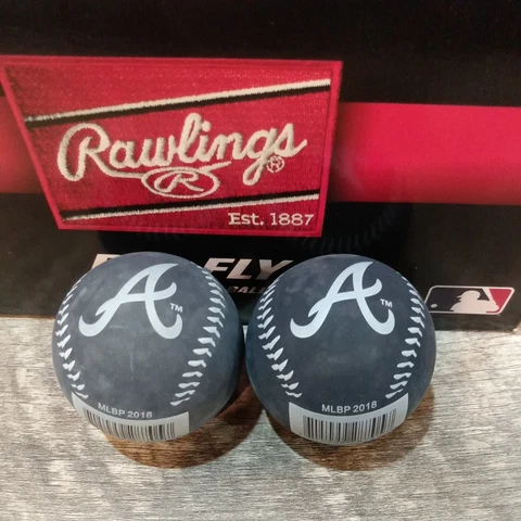 Rawlings Atlanta Braves MLB Big Fly High Bounce Rubber Ball - Box of 16 Cover