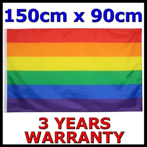 LGBT Rainbow Flag Gay Lesbian Pride Festival Parade Mardi Gras Party 150cmx90cm - Picture 1 of 12