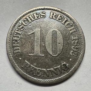 1893 Germany 10 Pfennig - Beautiful Coin - #A-091 - Picture 1 of 2